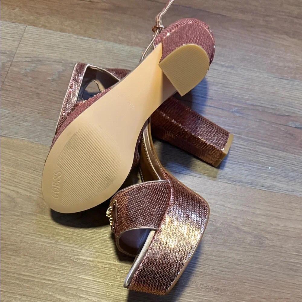 Guess Women's Metallic Rose Heels